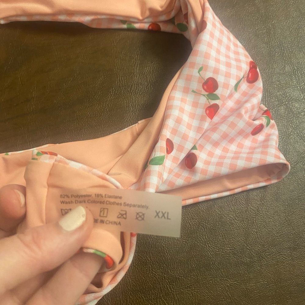 Pink Gingham Cherry Bikini Set - image 4